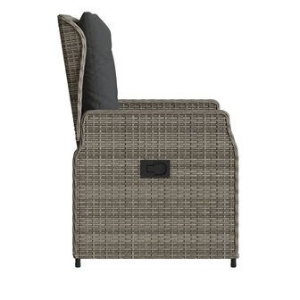 Tuinstoelen 2 st verstelbaar poly rattan grijs 6