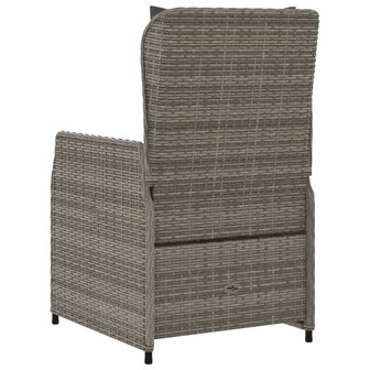 Tuinstoelen 2 st verstelbaar poly rattan grijs 7