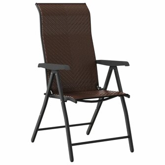 Tuinstoelen 2 st inklapbaar poly rattan bruin 4