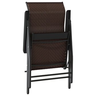 Tuinstoelen 2 st inklapbaar poly rattan bruin 9