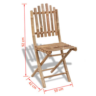 Tuinstoelen 2 st inklapbaar bamboe 6