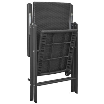 Tuinstoelen stapelbaar 2 st poly rattan zwart 5