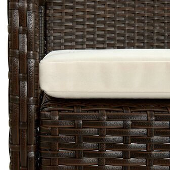 Tuinstoel met kussen poly rattan bruin 6