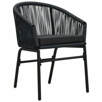 Tuinstoelen 2 st PE-rattan zwart 2