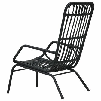 Tuinstoel poly rattan zwart 4