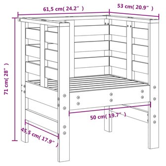 Tuinstoelen 2 st 61,5x53x71 cm massief grenenhout grijs 10