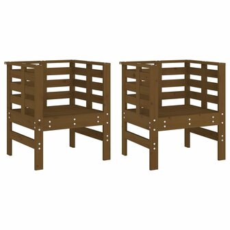 Tuinstoelen 2 st 61,5x53x71 cm massief grenenhout honingbruin 2