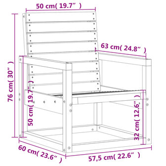 Tuinstoel 57,5x63x76 cm ge&iuml;mpregneerd grenenhout 9