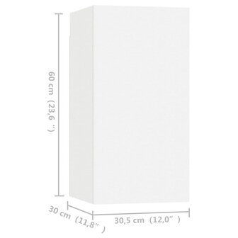 Tv-meubelen 4 st 30,5x30x60 cm bewerkt hout wit 5