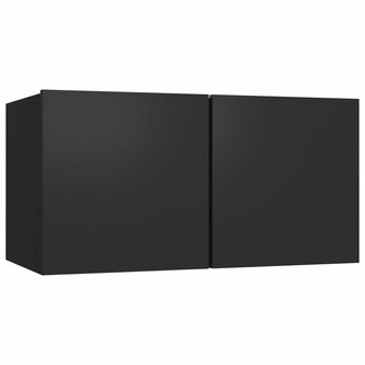 Tv-meubelen 4 st 60x30x30 cm bewerkt hout zwart 4