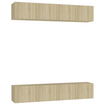 Tv-meubelen 4 st 80x30x30 cm spaanplaat sonoma eikenkleurig 2