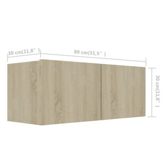 Tv-meubelen 4 st 80x30x30 cm spaanplaat sonoma eikenkleurig 8