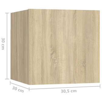 7-delige Tv-meubelset bewerkt hout sonoma eikenkleurig 12