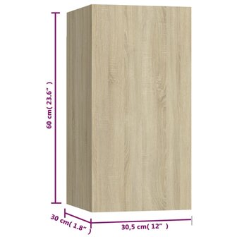 Tv-meubelen 7 st 30,5x30x60 cm bewerkt hout sonoma eikenkleurig 7