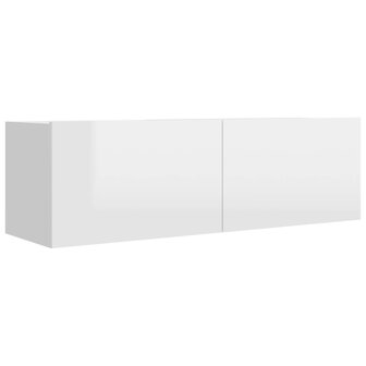 Tv-meubelen 4 st 100x30x30 cm bewerkt hout hoogglans wit 5