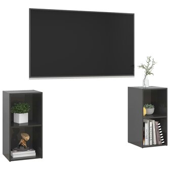 Tv-meubelen 2 st 72x35x36,5 cm bewerkt houthoogglans grijs 3