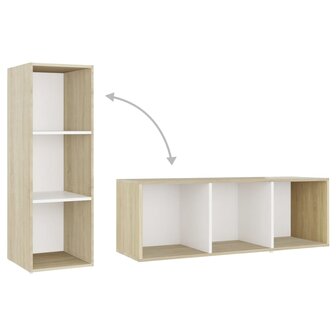 Tv-meubelen 2 st 107x35x37 cm bewerkt houtwit sonoma eikenkleur 7