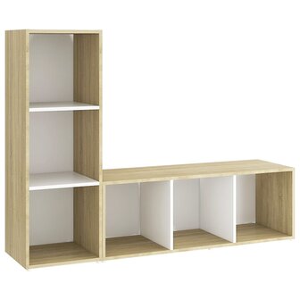 Tv-meubelen 2st 107x35x37 cm bewerkt hout wit sonoma eikenkleur 2