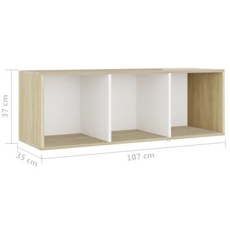 Tv-meubelen 2st 107x35x37 cm bewerkt hout wit sonoma eikenkleur 8