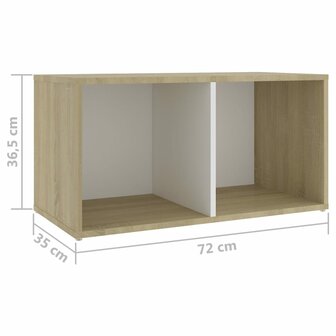 Tv-meubelen 2 st 72x35x36,5 cm bewerkt hout wit sonoma eiken 8