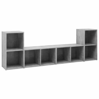 Tv-meubelen 4 st 72x35x36,5 cm bewerkt hout betongrijs 2