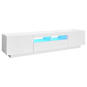 Tv-meubel met LED-verlichting 180x35x40 cm wit 2