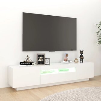 Tv-meubel met LED-verlichting 180x35x40 cm wit 4