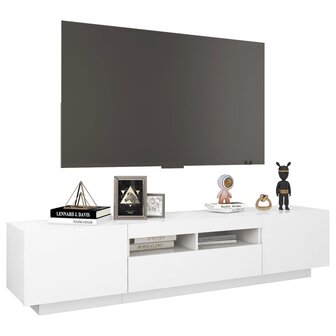 Tv-meubel met LED-verlichting 180x35x40 cm wit 6