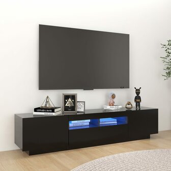 Tv-meubel met LED-verlichting 180x35x40 cm zwart 1