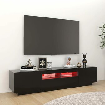 Tv-meubel met LED-verlichting 180x35x40 cm zwart 5