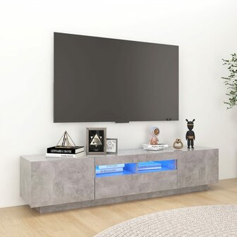 Tv-meubel met LED-verlichting 180x35x40 cm betongrijs 1