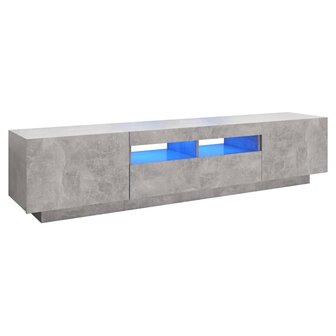 Tv-meubel met LED-verlichting 180x35x40 cm betongrijs 2