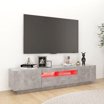 Tv-meubel met LED-verlichting 180x35x40 cm betongrijs 4