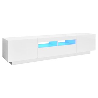 Tv-meubel met LED-verlichting 180x35x40 cm hoogglans wit 2