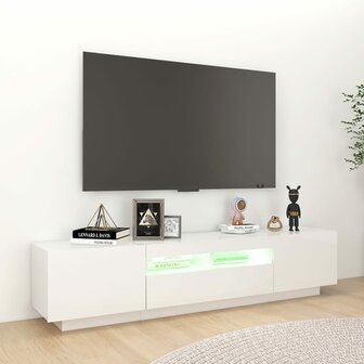 Tv-meubel met LED-verlichting 180x35x40 cm hoogglans wit 4