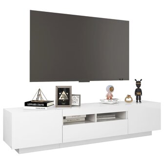 Tv-meubel met LED-verlichting 180x35x40 cm hoogglans wit 6