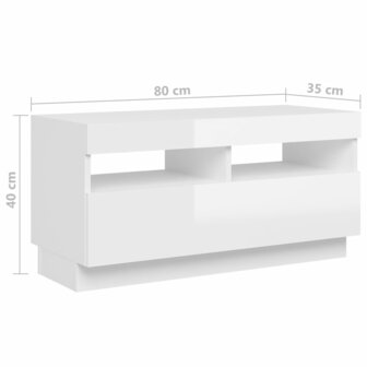 Tv-meubel met LED-verlichting 180x35x40 cm hoogglans wit 10