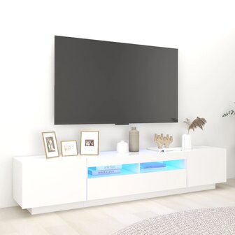 Tv-meubel met LED-verlichting 200x35x40 cm wit 1