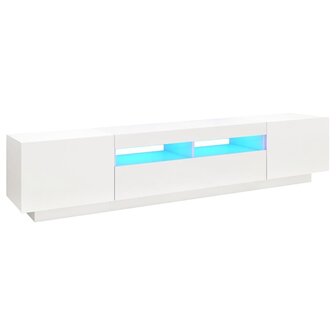 Tv-meubel met LED-verlichting 200x35x40 cm wit 2