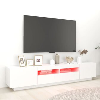 Tv-meubel met LED-verlichting 200x35x40 cm wit 3