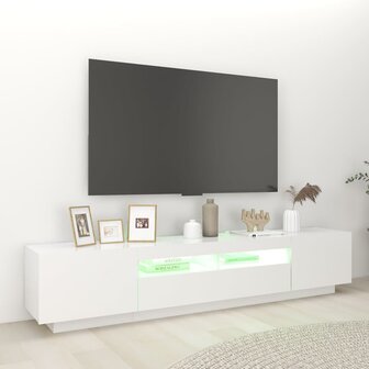 Tv-meubel met LED-verlichting 200x35x40 cm wit 4