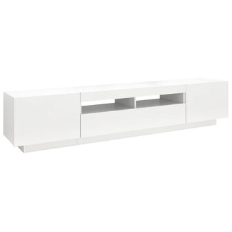 Tv-meubel met LED-verlichting 200x35x40 cm wit 7