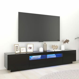 Tv-meubel met LED-verlichting 200x35x40 cm zwart 1