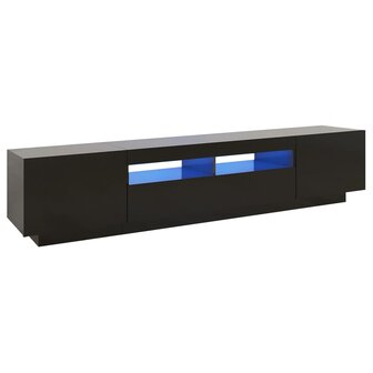 Tv-meubel met LED-verlichting 200x35x40 cm zwart 2