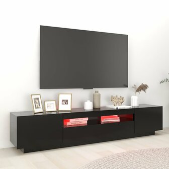 Tv-meubel met LED-verlichting 200x35x40 cm zwart 3