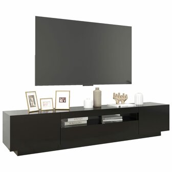 Tv-meubel met LED-verlichting 200x35x40 cm zwart 6