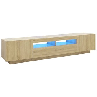 Tv-meubel met LED-verlichting 200x35x40 cm sonoma eikenkleurig 2