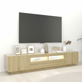 Tv-meubel met LED-verlichting 200x35x40 cm sonoma eikenkleurig 3