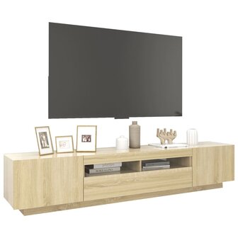 Tv-meubel met LED-verlichting 200x35x40 cm sonoma eikenkleurig 6