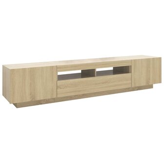 Tv-meubel met LED-verlichting 200x35x40 cm sonoma eikenkleurig 7